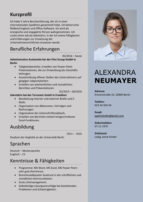 CV german template Ms Word / docx